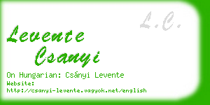 levente csanyi business card