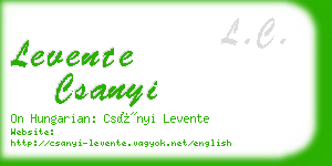 levente csanyi business card